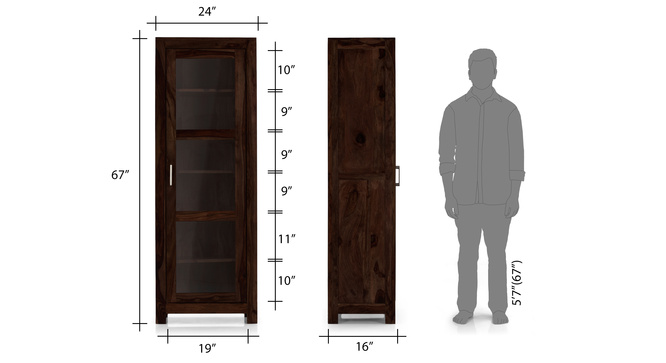 Murango Single-Door Display Cabinet(Mahogany)